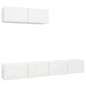 vidaXL 3 Piece TV Cabinet Set White Engineered Wood (801481+801481x2)