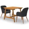 vidaXL 3 Piece Garden Dining Set Black