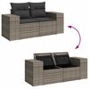 vidaXL 8 Piece Garden Sofa Set with Cushions Grey Poly Rattan