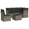 vidaXL 6 Piece Garden Sofa Set with Cushions Grey Poly Rattan