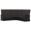 vidaXL 3 Piece Garden Lounge Set with Cushions Black Poly Rattan