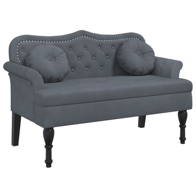 vidaXL Bench with Cushions Dark Grey 120.5x65x75 cm Velvet
