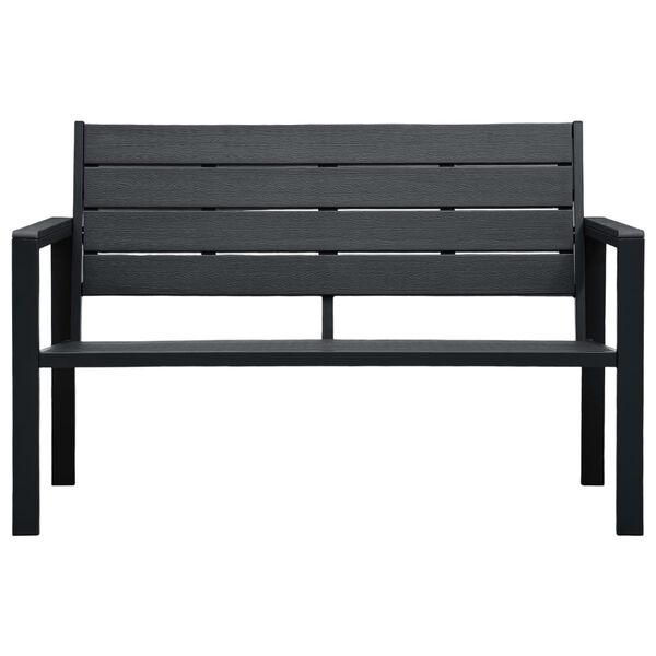vidaXL Garden Bench 120 cm HDPE Black Wood Look