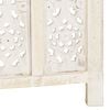 vidaXL Hand carved 4-Panel Room Divider White 160x165 cm Solid Mango Wood