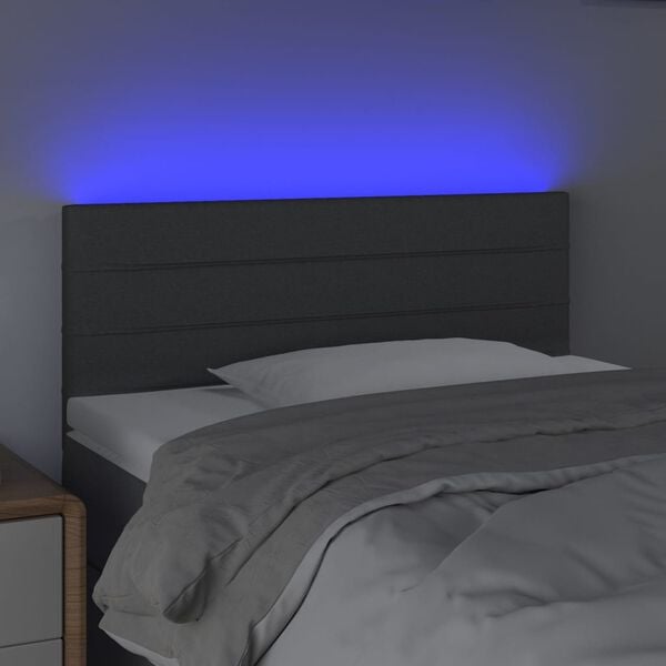 vidaXL LED Headboard Dark Grey 100 cm Fabric