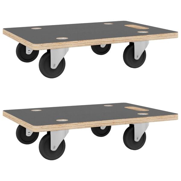 vidaXL Transport Trolleys 2 pcs Rectangular 80x55x11.5 cm