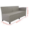 vidaXL 3 Piece Garden Lounge Set with Cushions Poly Rattan Grey