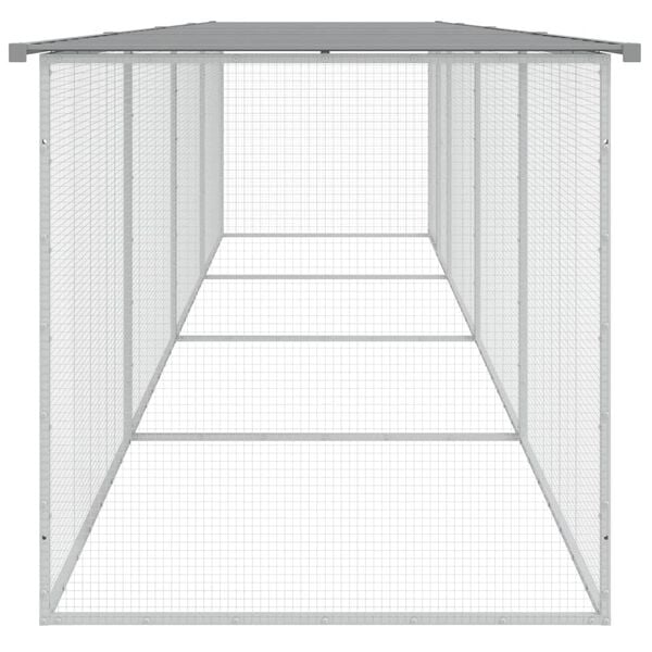 vidaXL Chicken Cage with Roof Light Grey 403x98x90 cm Galvanised Steel