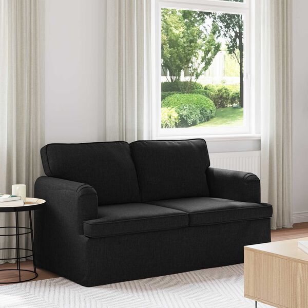 vidaXL Sofa Black 144 x 80 x 85 cm Fabric