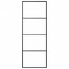 vidaXL Sliding Door Aluminium and ESG Glass 76x205 cm Black