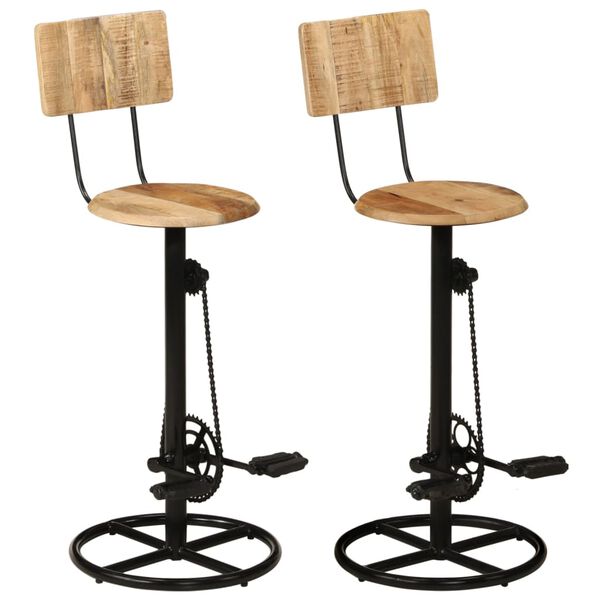 vidaXL Bar Stools 2 pcs Solid Wood Mango
