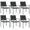vidaXL 7 Piece Garden Dining Set Poly Rattan and Steel