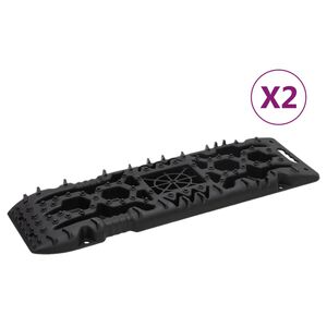 vidaXL Traction Boards 2 pcs Black 107x31x7 cm Nylon