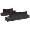 vidaXL Garden Sofa Set 8 pcs Black Poly rattan