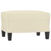 vidaXL 3-Seater Sofa with Footstool Cream 180 cm Faux Leather