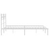 vidaXL Metal Bed Frame without Mattress with Headboard White 135x190cm