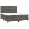 vidaXL Box Spring Bed with Mattress Dark Grey 153x203 cm Queen Size Velvet