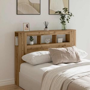 vidaXL LED Headboard Artisan Oak 140x18,5x103,5 cm Engineered Wood