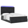 vidaXL Ottoman Bed with Mattresses & LEDs Black Double Velvet