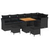 vidaXL Garden Sofa Set 9 pcs 6-Seater Black