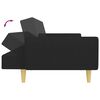 vidaXL 2-Seater Sofa Bed with Footstool Black Fabric
