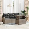 vidaXL Garden Sofa Set with Cushion Manual 5 pcs Grey Poly Rattan