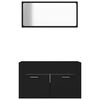 vidaXL 2 Piece Bathroom Furniture Set Black Engineered Wood