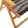 vidaXL Garden Chairs 2 pcs Black Solid Wood Acacia and Polypropylene