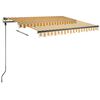 vidaXL Manual Retractable Awning with LED 300x250 cm Yellow and White