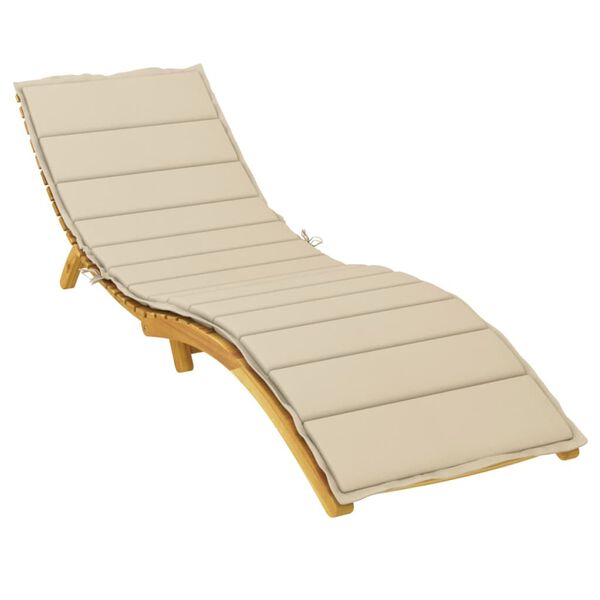 vidaXL Sun Lounger Cushion Beige 200x60x3cm Oxford Fabric