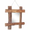 vidaXL Log Mirror Natural 50x50 cm Recycled Teak Wood