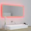 vidaXL LED Bathroom Mirror Sonoma Oak 100x8.5x37 cm Acrylic