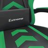 vidaXL Gaming Chair with Footrest Black and Green Faux Leather