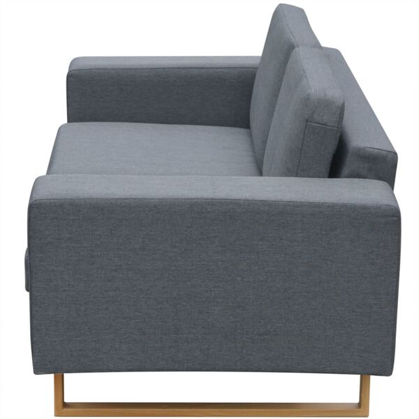 vidaXL 2-Seater Sofa Fabric Light Grey