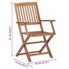 vidaXL Folding Garden Chairs 4 pcs with Cushions Solid Wood Acacia