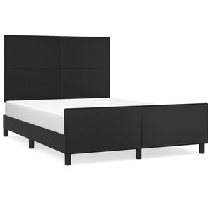vidaXL Bed Frame without Mattress Black 137x187 cm Double Faux Leather