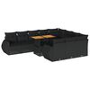 vidaXL 11 Piece Garden Sofa Set with Cushions Black Poly Rattan
