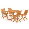 vidaXL 5 Piece Garden Dining Set Solid Teak Wood