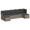 vidaXL 7 Piece Garden Sofa Set with Cushions Grey Poly Rattan