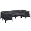 vidaXL 6 Piece Garden Lounge Set with Cushions Black Pinewood