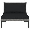 vidaXL 13 Piece Garden Lounge Set with Cushions Poly Rattan Dark Grey