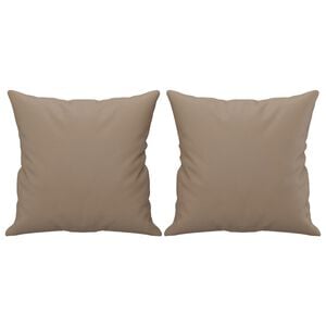 vidaXL Throw Pillows 2 pcs Cappuccino 40x40 cm Faux Leather