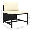 vidaXL 12 Piece Garden Lounge Set with Cushions Poly Rattan Black