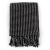 vidaXL Throw Cotton Squares 125x150 cm Black