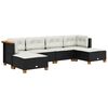 vidaXL 6 Piece Garden Sofa Set with Cushions Black Poly Rattan