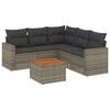 vidaXL 6 Piece Garden Sofa Set with Cushions Grey Poly Rattan