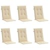 vidaXL Garden Highback Chair Cushions 6 pcs Beige 120x50x3 cm Fabric