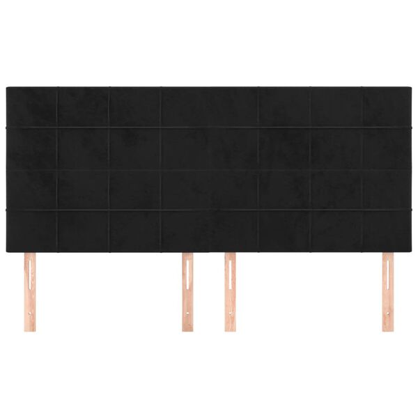 vidaXL Headboard Black 160x5x118/128 cm Velvet