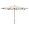 vidaXL Garden Parasol with Wooden Pole Sand 400x273 cm