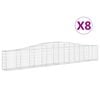 vidaXL Arched Gabion Baskets 8 pcs 400x30x60/80 cm Galvanised Iron